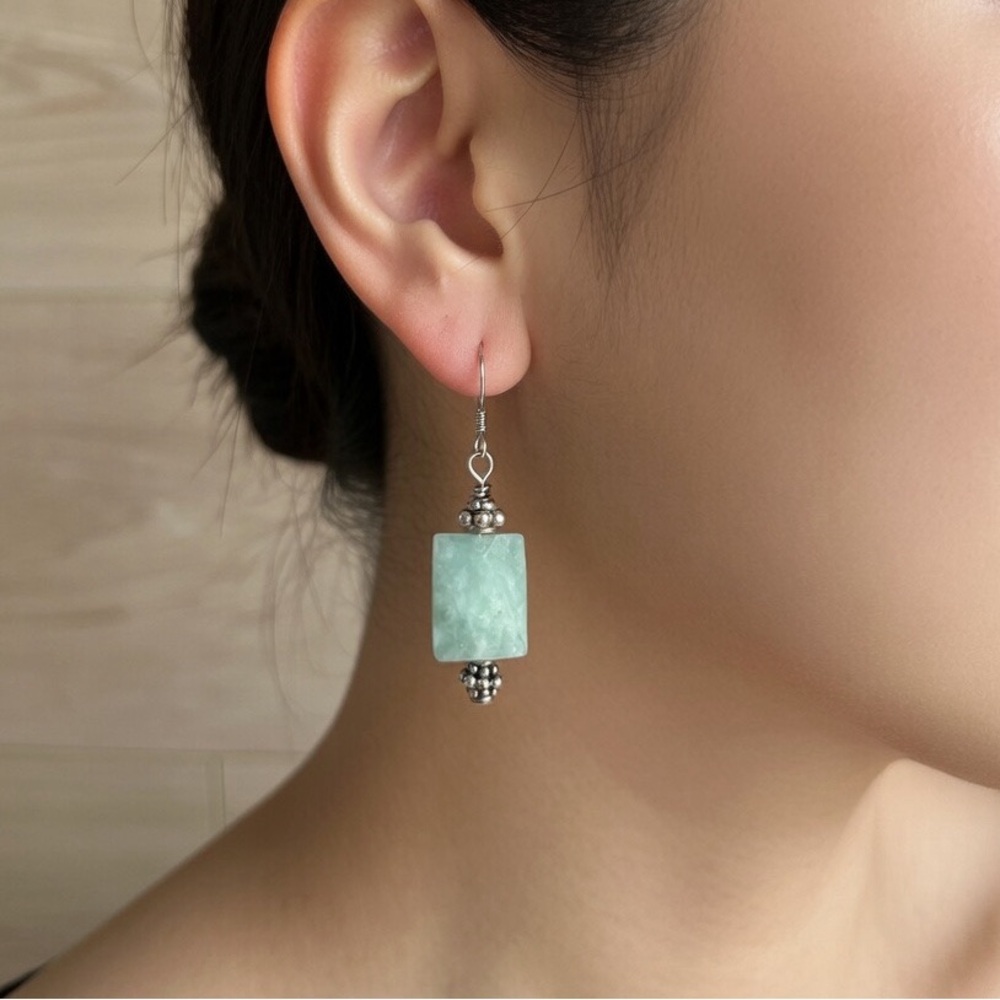 Amazonite Faceted Drop Earrings